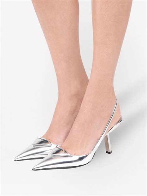 prada metallic shoes|farfetch prada shoes.